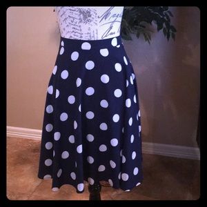 Navy blue & polka dot skirt
